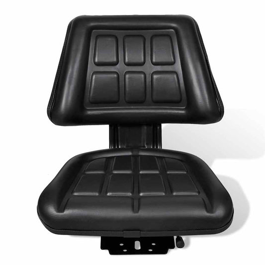 210156 vidaXL Tractor Seat with Backrest Black