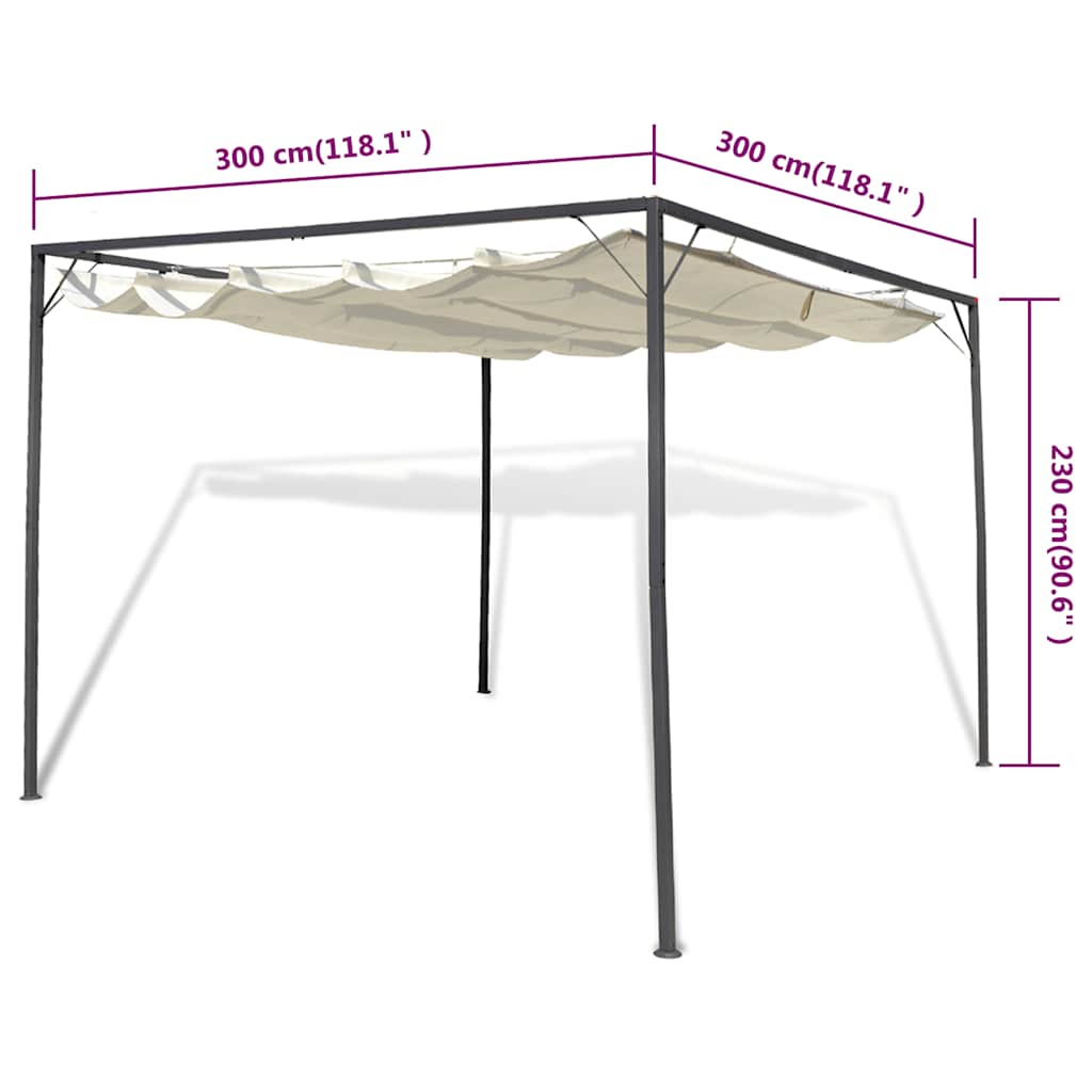 Garden Gazebo | Beige | Sturdy Powder-coated Steel Frame | 3m x 3m