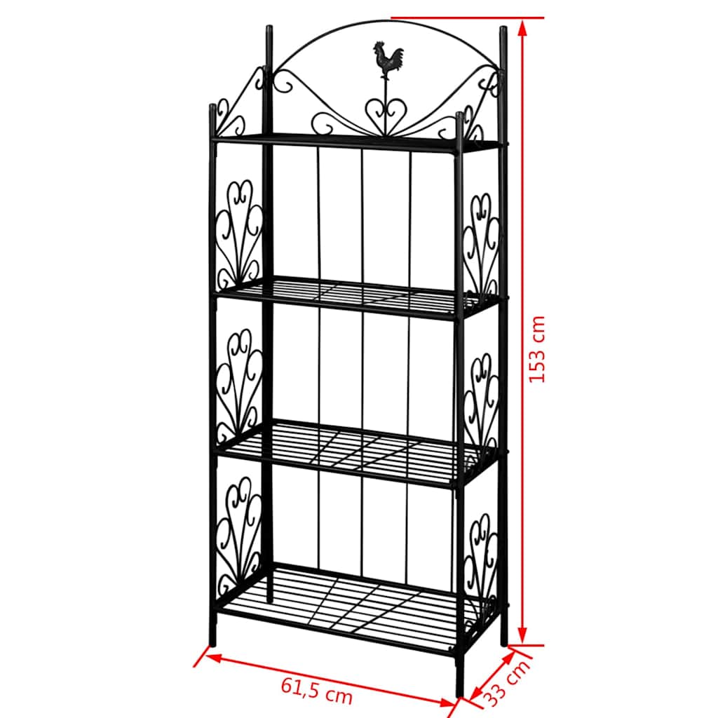 Plant Stand | Black | Steel | Medium | Sturdy | Plant Rack | Square