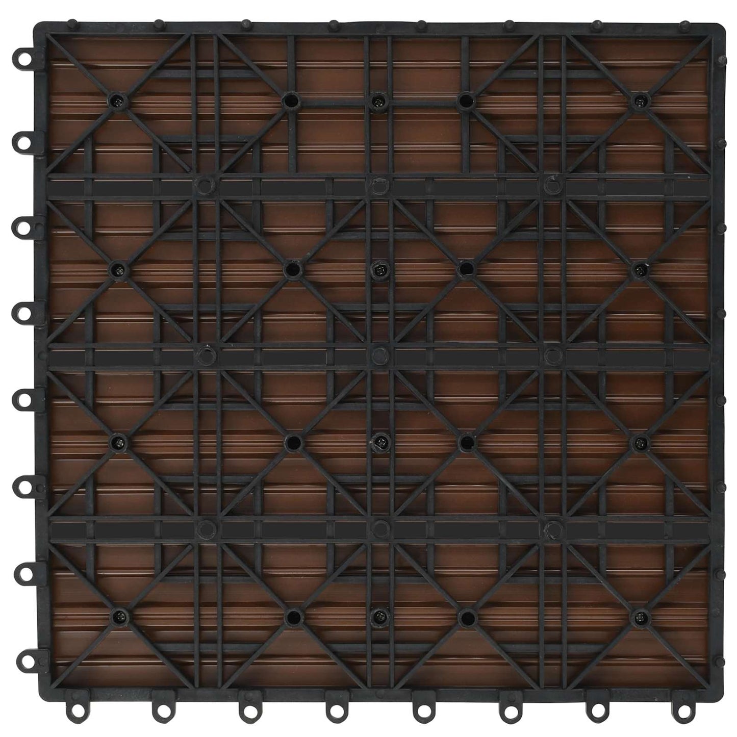 Decking Tile 11 pcs Brown 30 x 30 cm WPC