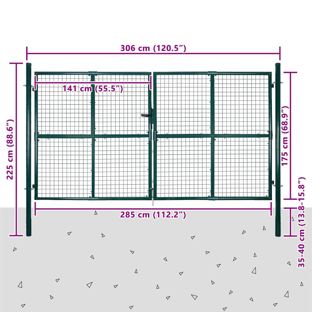 Garden Mesh Gate Fence Door Wall Grille 300x175 cm