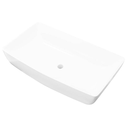 Luxury Ceramic Basin Rectangular Sink White 71 x 39 cm