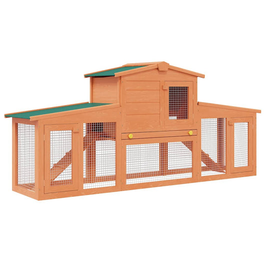 Rabbit Hutch | Green | Pine wood | Large | Locks | Rabbit Hutch