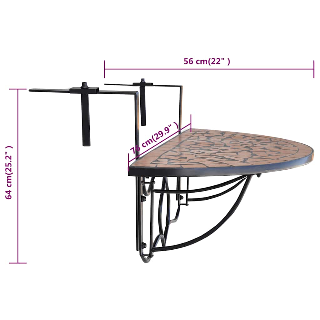 Garden Table | Terracotta and Black | Iron and Ceramic