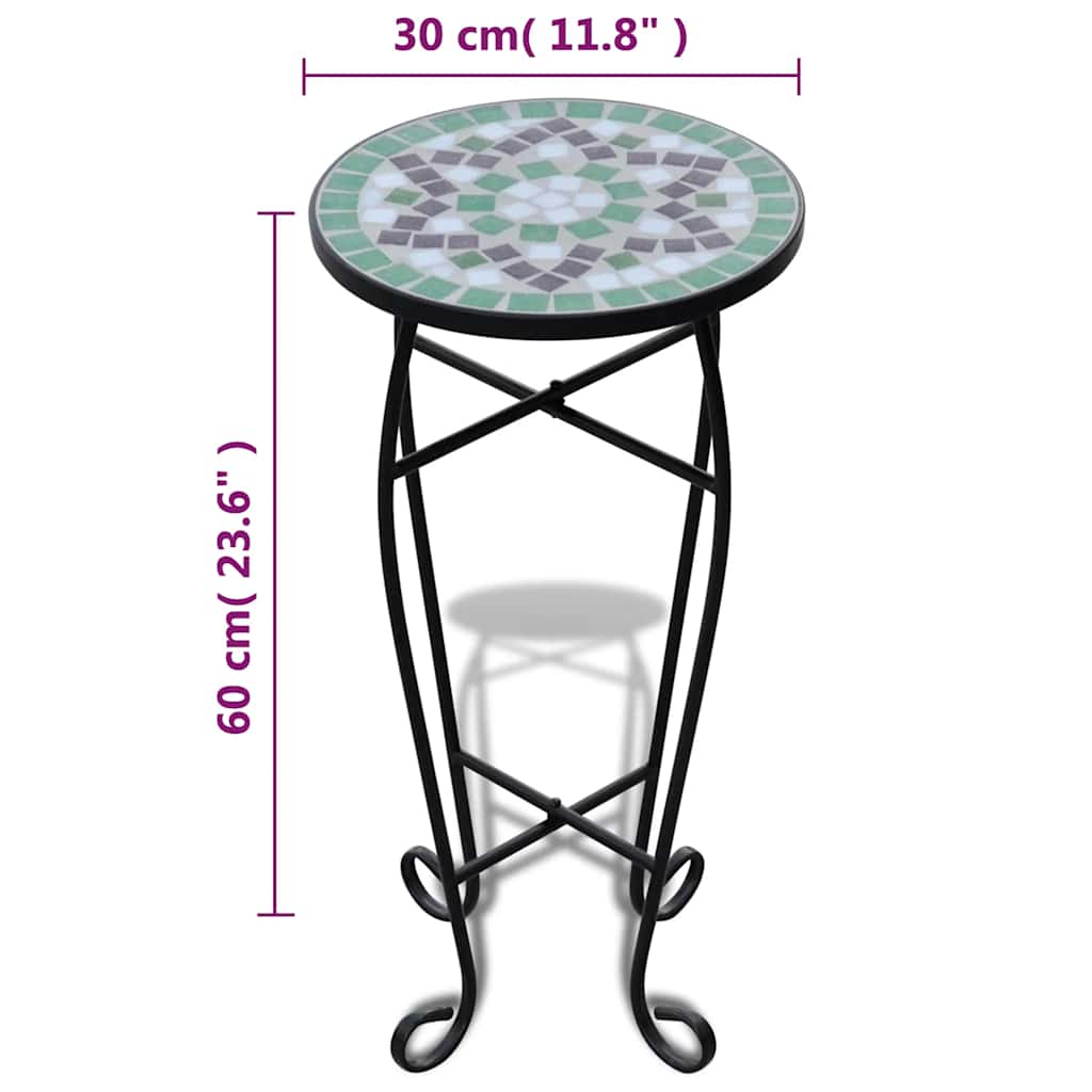 Plant Stand | Green, white, black | Iron, ceramic | 30 cm diameter