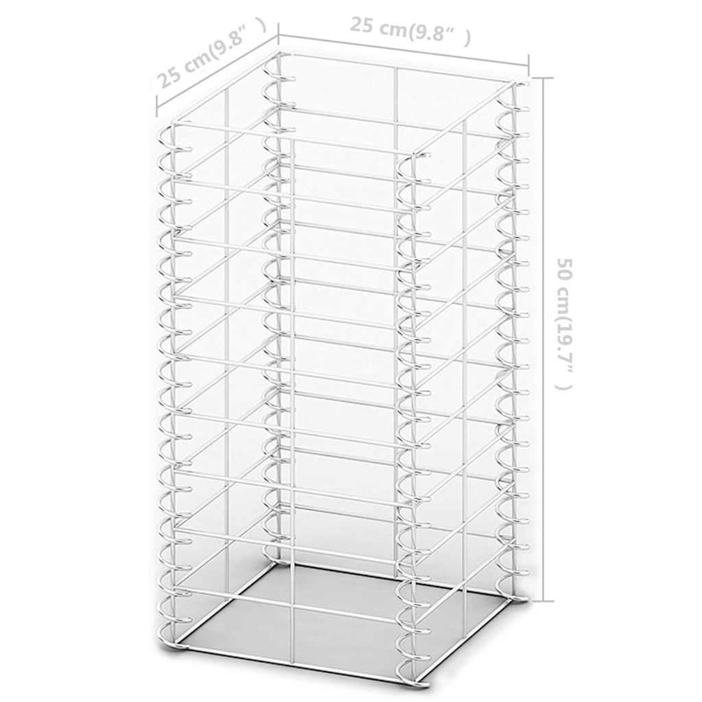 Gabion Set 3 pcs Galvanised Wire 25 x 25 x 50 cm