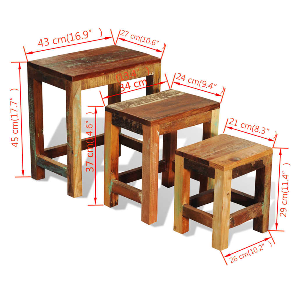 Side Table | Set of 3 | Unique designs for each piece