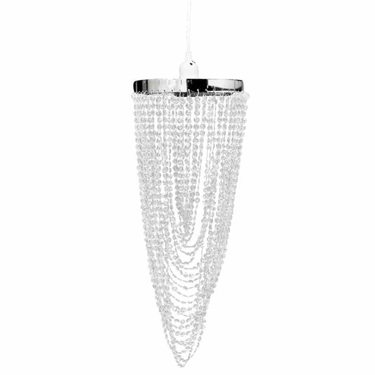 Chandelier | Clear, Chrome | Plastic, Steel | Decorative Inlays