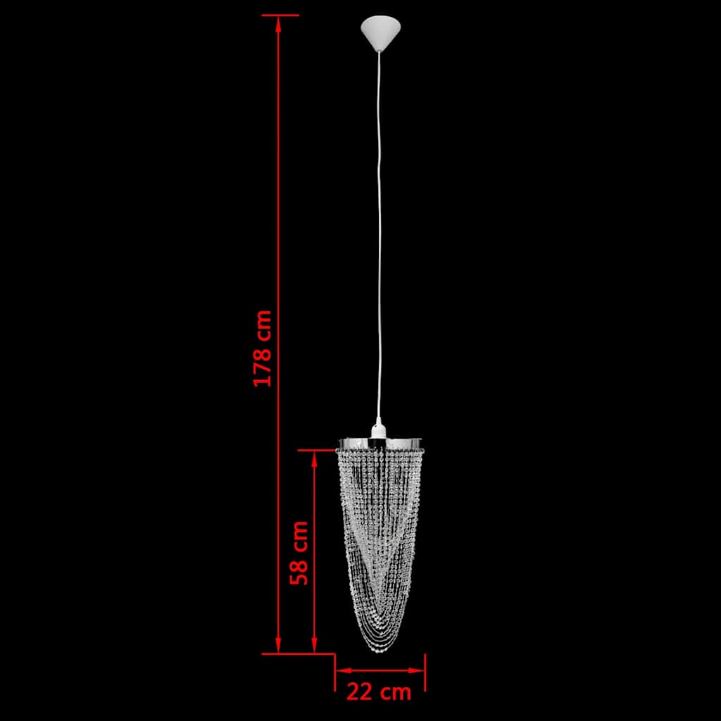 Chandelier | Clear, Chrome | Plastic, Steel | Decorative Inlays
