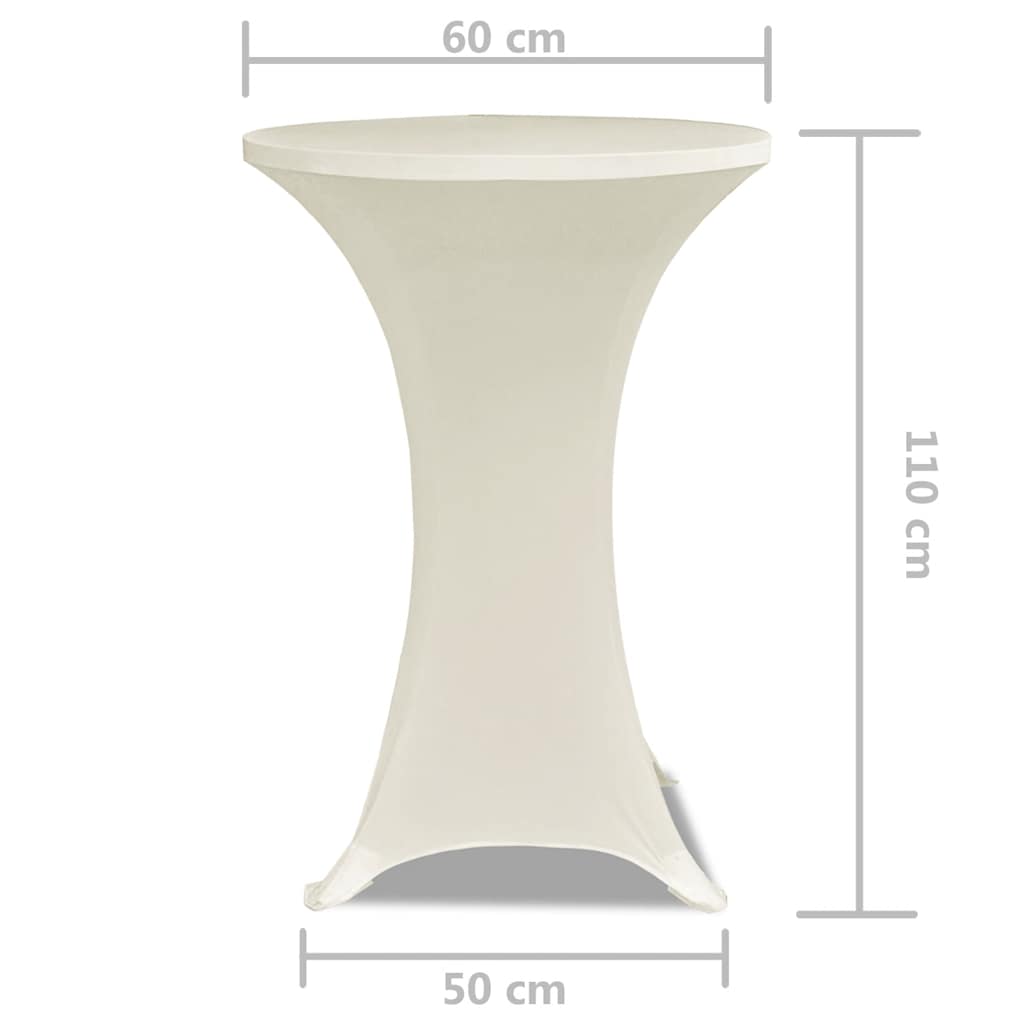 Standing Table Cover Ø60cm Cream Stretch 2 pcs