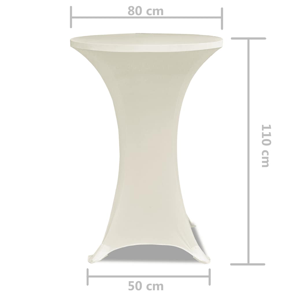 Standing Table Cover Ø80cm Cream Stretch 2 pcs