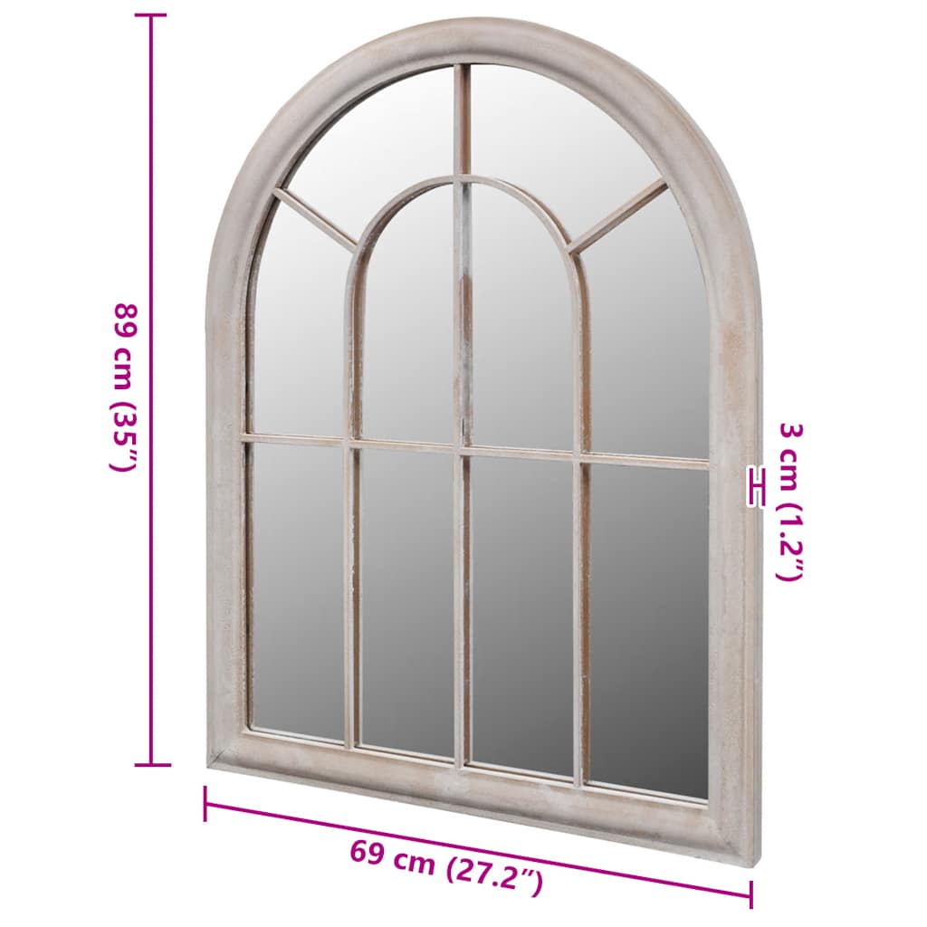 Mirror | Antique white | Iron and glass | 69 x 89 cm | Decorative Inlays