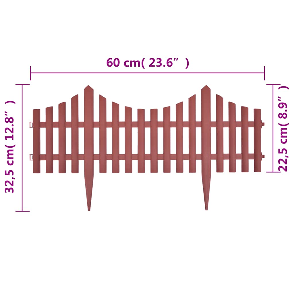 17 pcs Lawn Dividers 10 m Brown