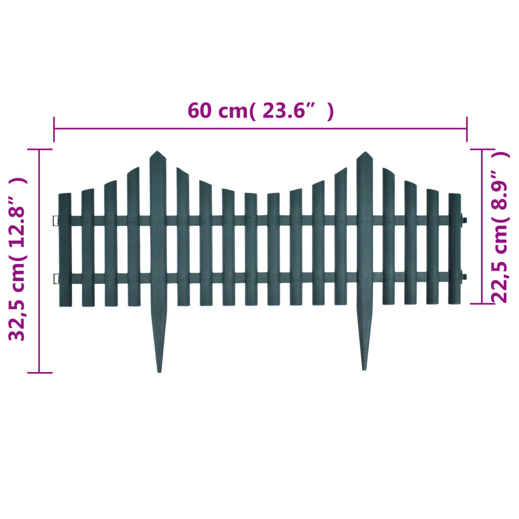 17 pcs Lawn Dividers 32.8 ft Green