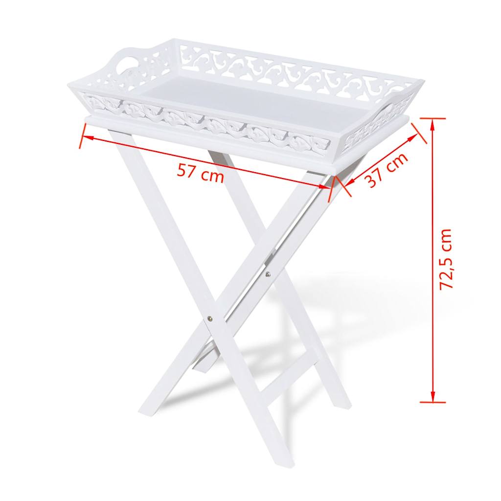 Side Table | White | MDF and Solid Pine wood | Compact | Detachable