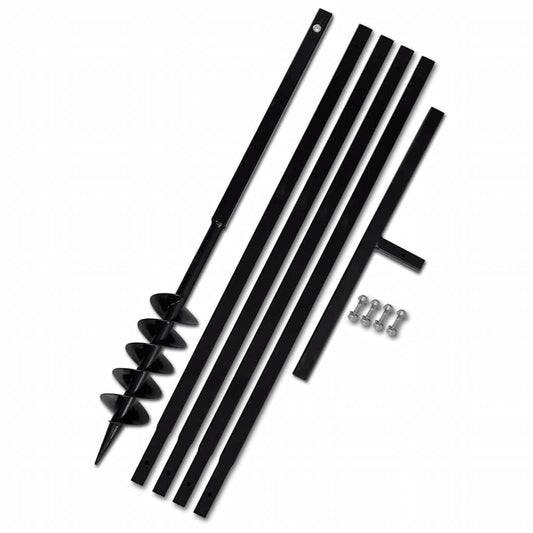 Ground Drill with Handle 100 mm with Extension Tube 5 m Steel