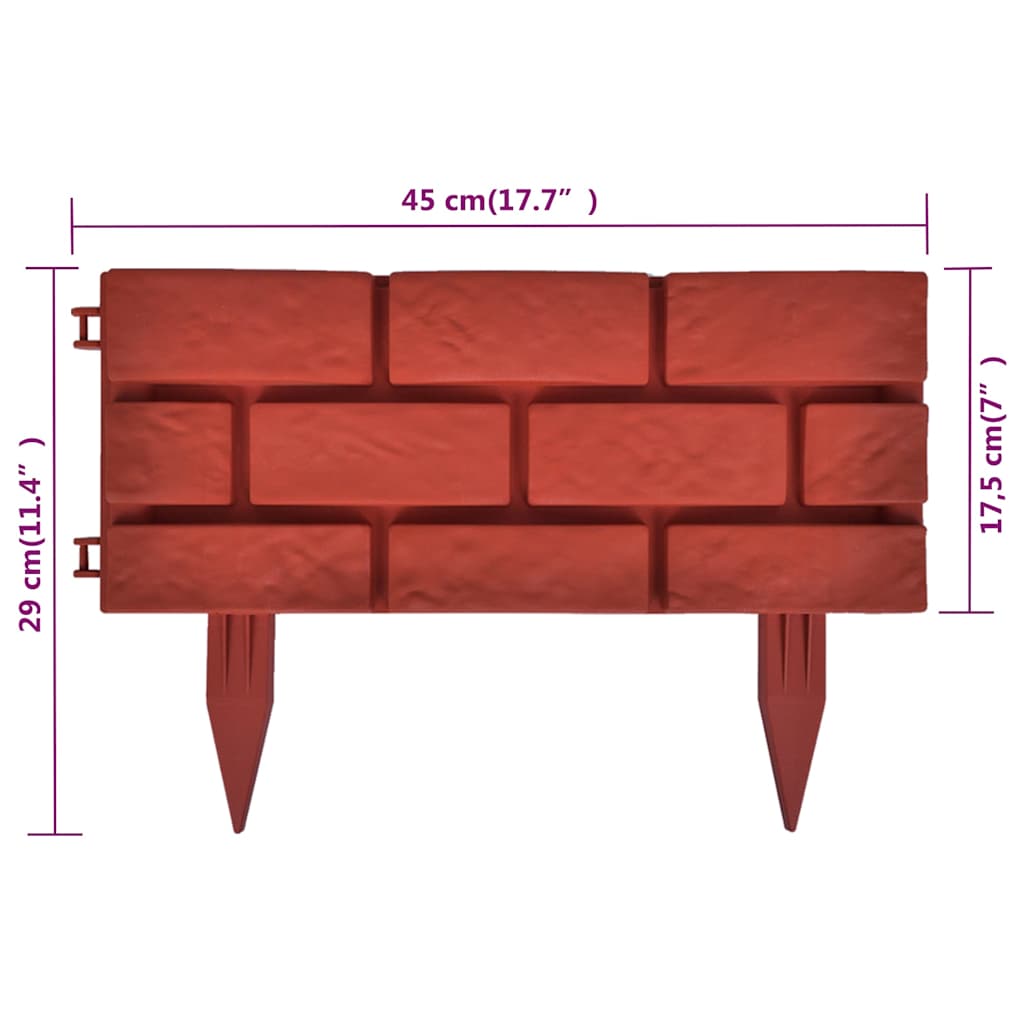 Lawn Divider with Brick Design 11 pcs