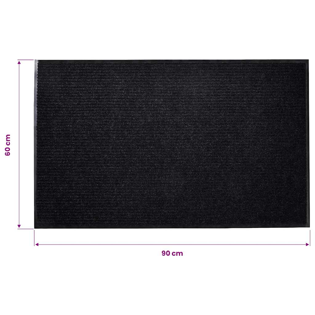 Doormat | Black | PVC backing, Polyester surface | 90 x 60 cm | Door Mat