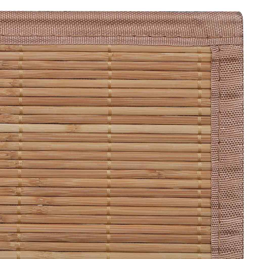 Rectangular Brown Bamboo Rug 120 x 180 cm