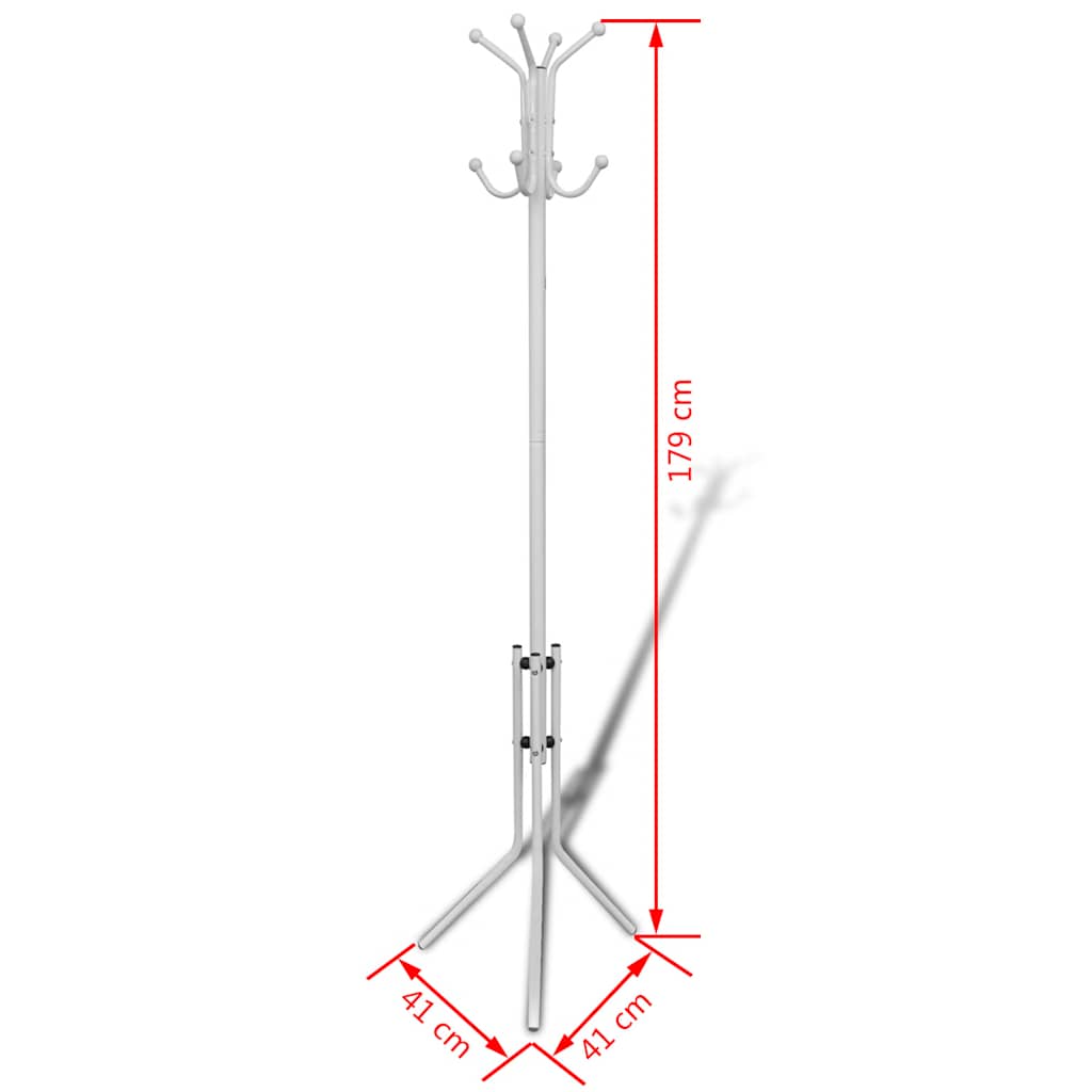 Coat Stand | White | Metal | Medium | Portable | Coat Stand | Triangular