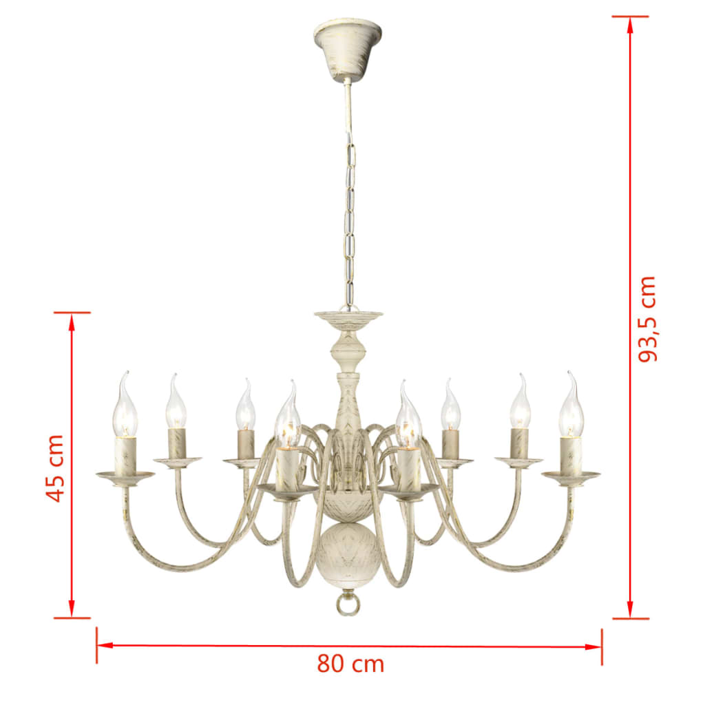 Chandelier | Antique White | Metal | Large | Classic/Traditional