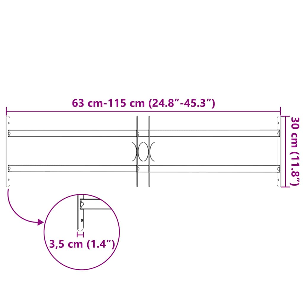 vidaXL Adjustable Security Grille for Windows with 2 Crossbars 27.6"-41.3"
