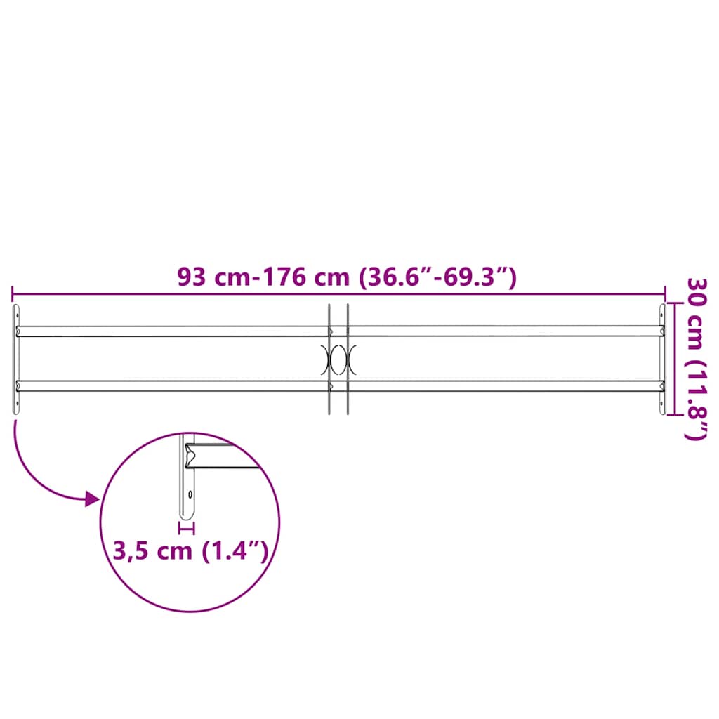 vidaXL Adjustable Security Grille for Windows with 2 Crossbars 39.4"-59.1"