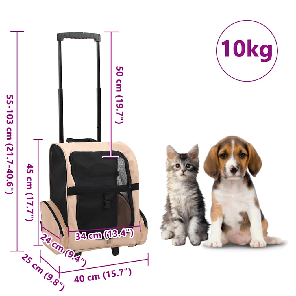 Foldable Multipurpose Pet Trolley Sand