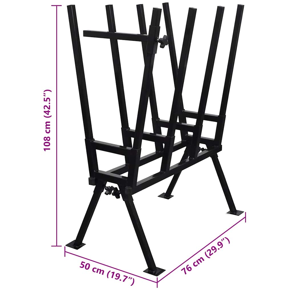 Black Powder-Coated Saw Horse for Woodworking
