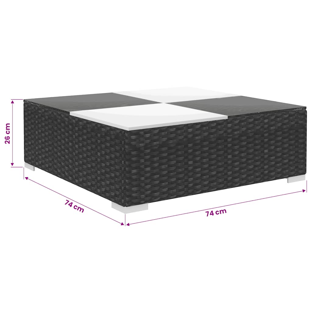 8 Piece Garden Lounge Set with Cushions Poly Rattan Black