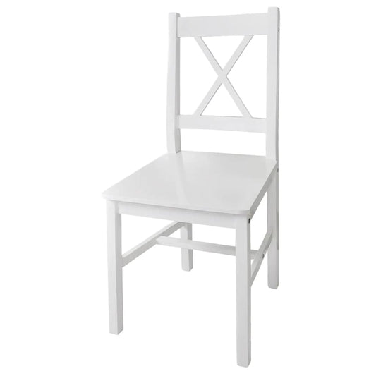 Dining Chair | Set of 4 | White | Pine wood | Medium | Ergonomic