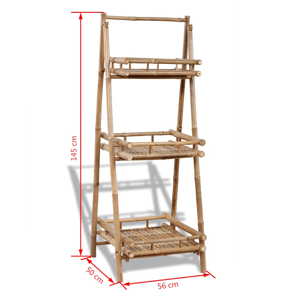 Plant Stand | Natural Bamboo | 3-Tier | Foldable | Plant Stand