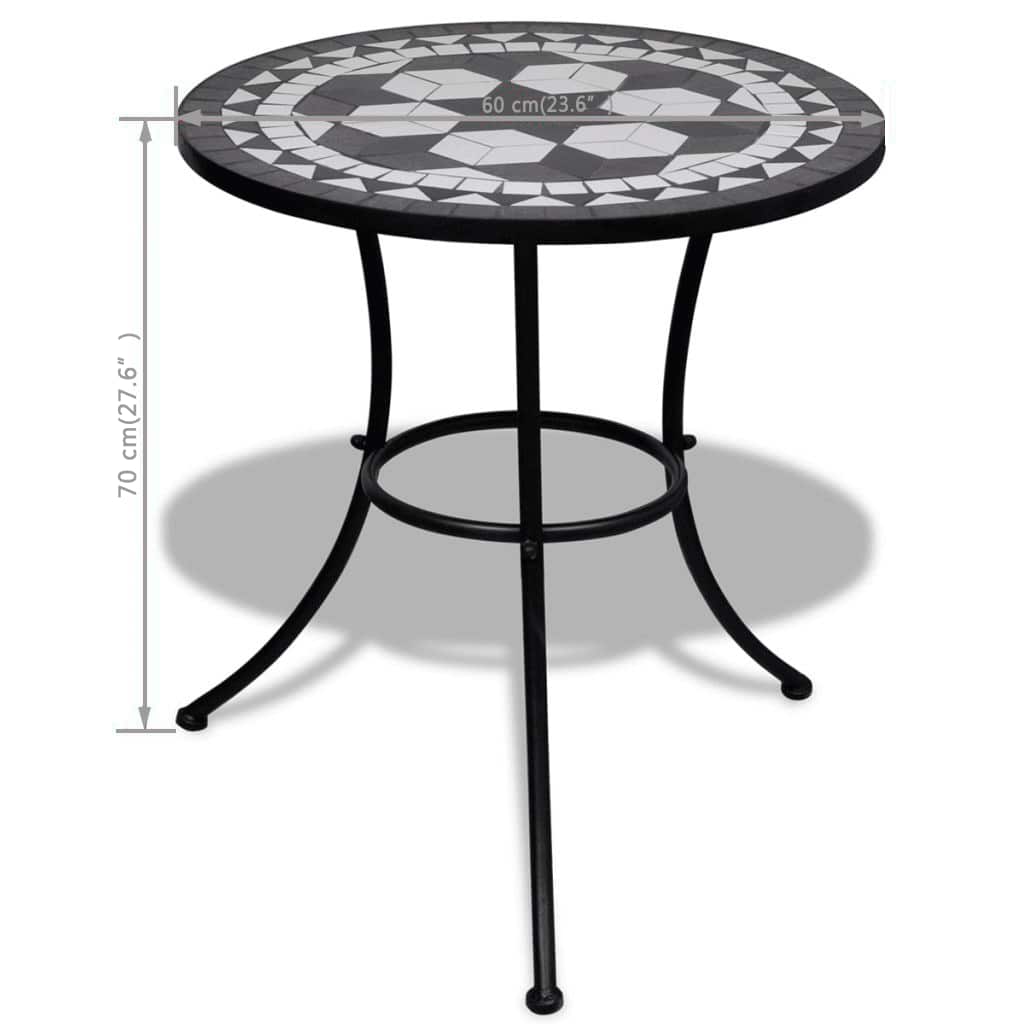 Garden Table | Black and White | Tough Powder-coated Iron