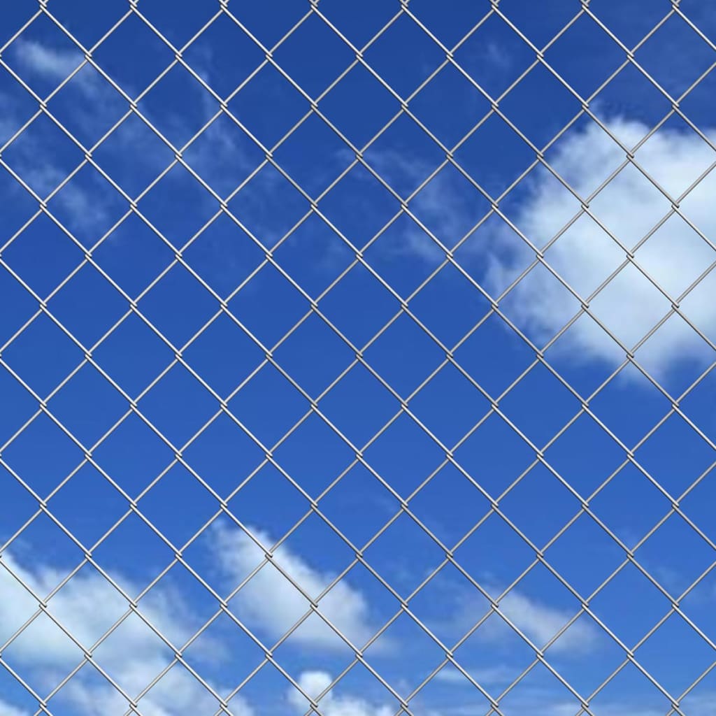 Chain Link Fence Galvanised Steel 15x1,5 m Silver