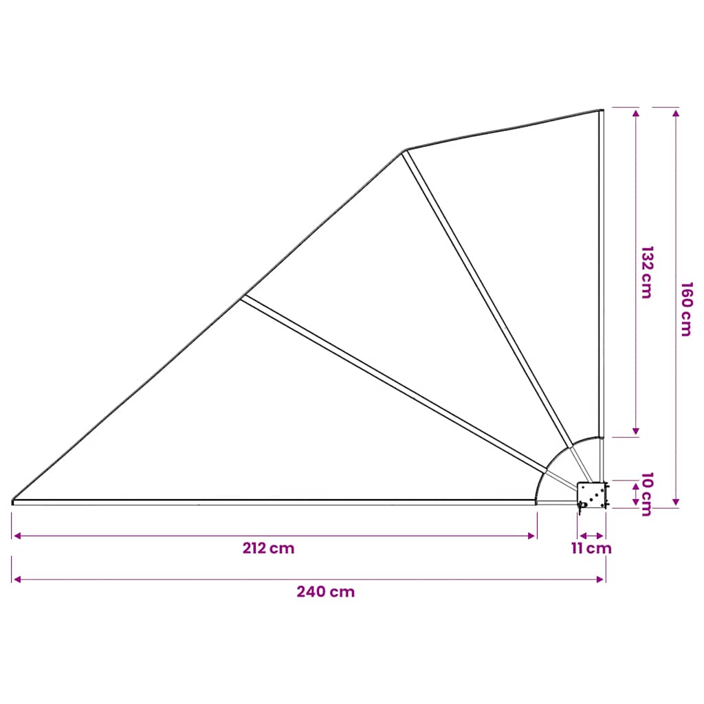 41577 vidaXL Collapsible Balcony Side Awning Cream 160x240 cm