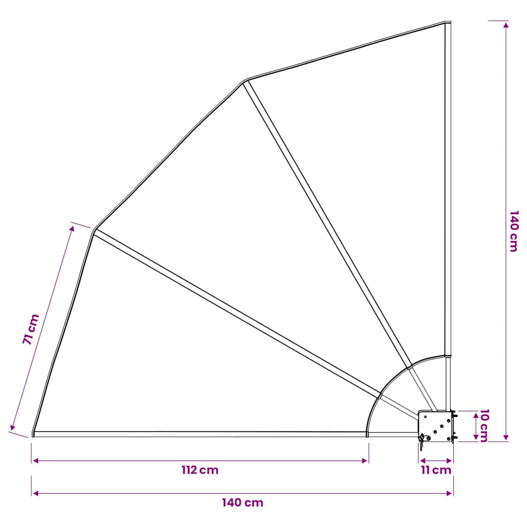41578 vidaXL Collapsible Balcony Side Awning Cream 140x140 cm