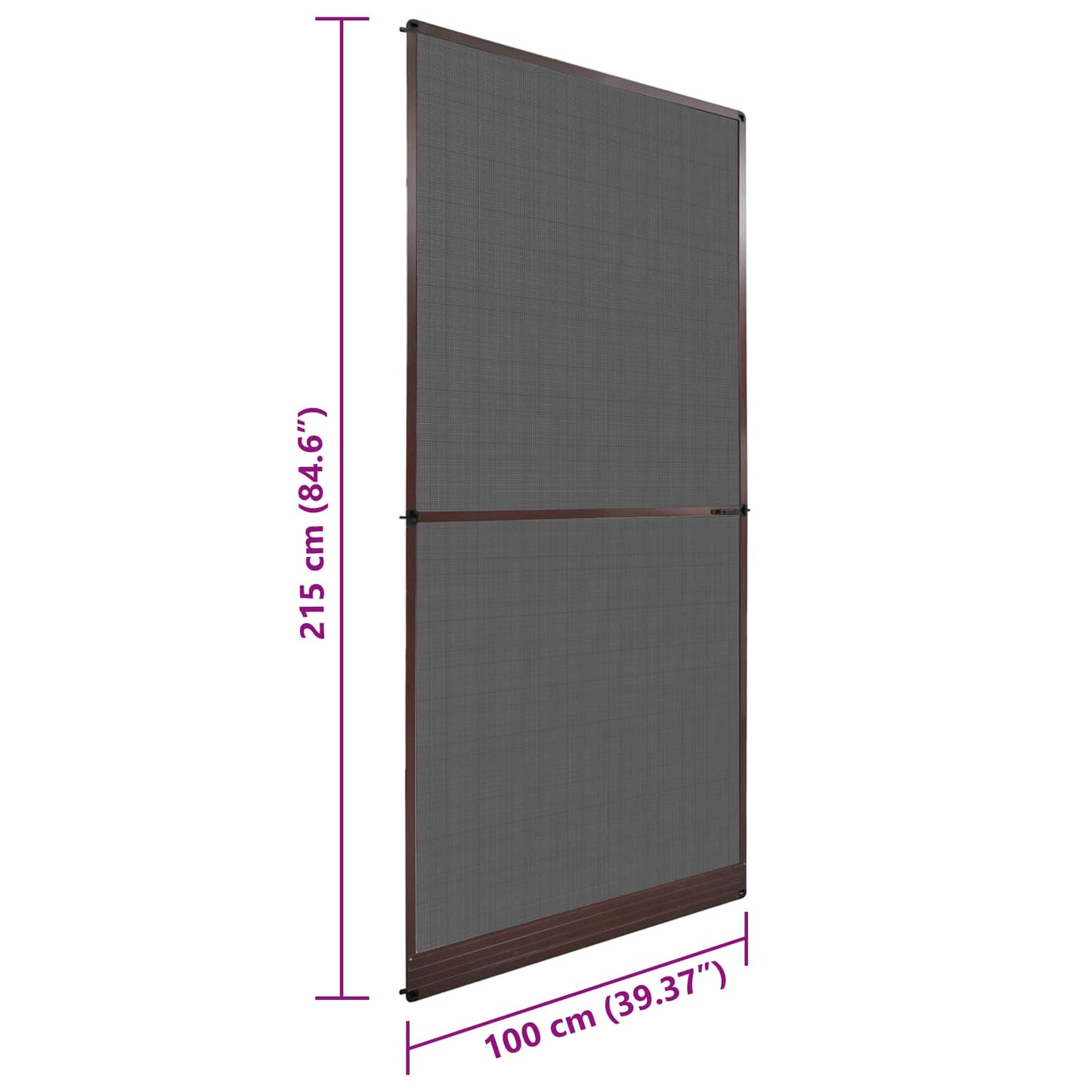Hinged Insect Screen Manual Brown and Black 100 x 215 cm