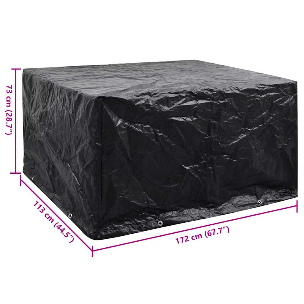 Garden Furniture Cover | Black | Polyethylene | 172 x 113 x 73 cm
