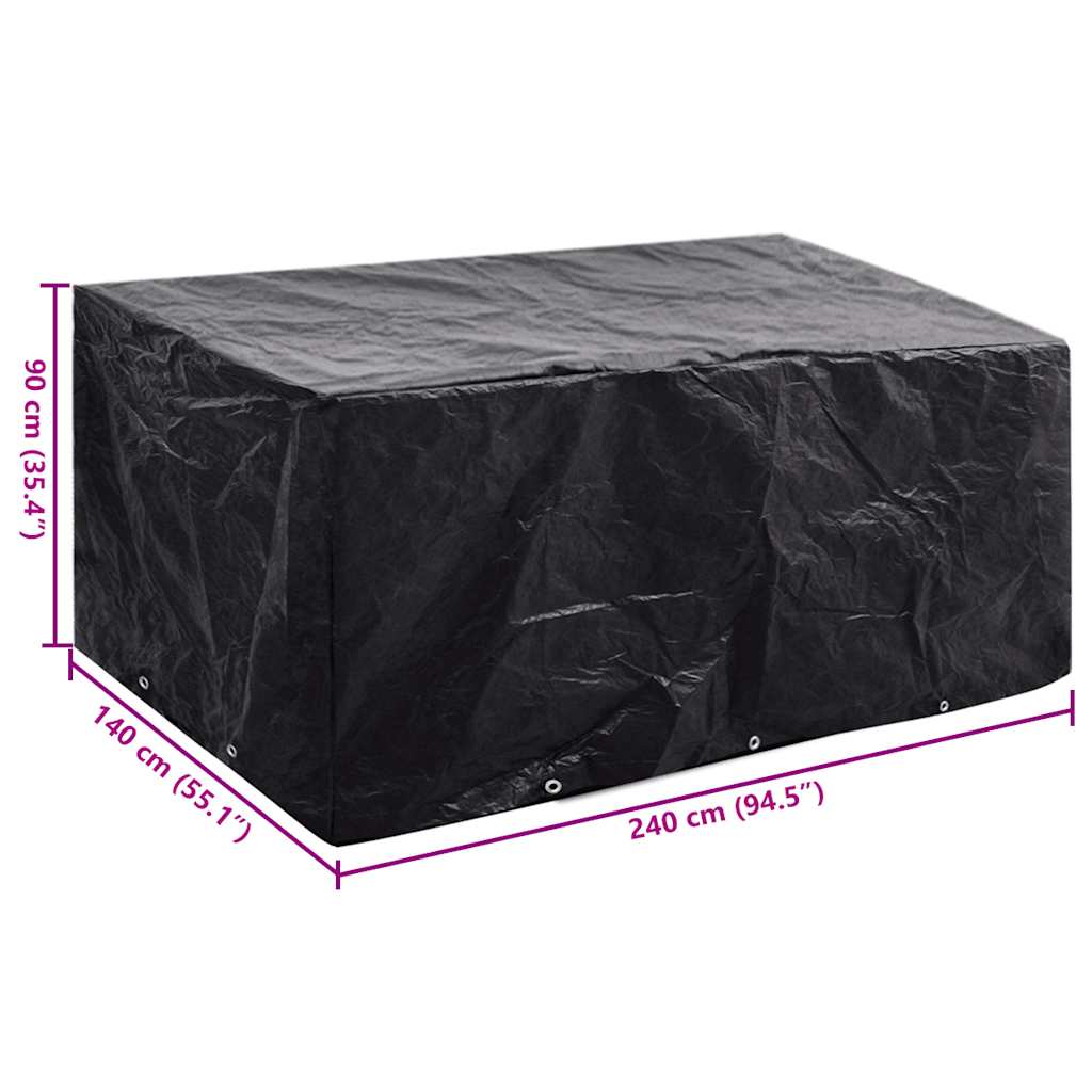 Garden Furniture Cover | Black | Polyethylene, Aluminium eyelets