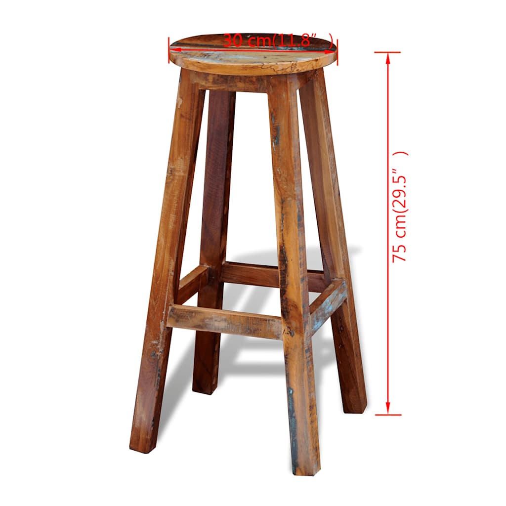 Bar Stool | Multicolour | Reclaimed wood | Standard | Durable | Bar Stool