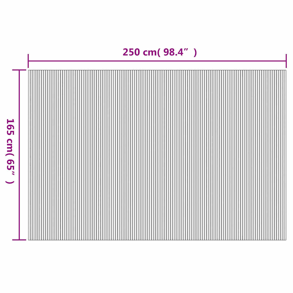 Room Divider Bamboo Natural Width 250 cm Height 165 cm