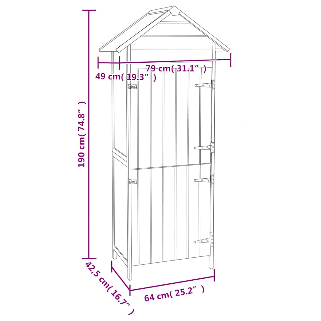 Patio Storage Cabinet Brown 16.7"x25.2"x74.8