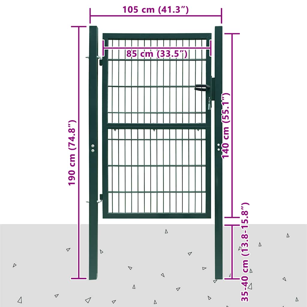2D Fence Gate (Single) Green 39.4x55.1