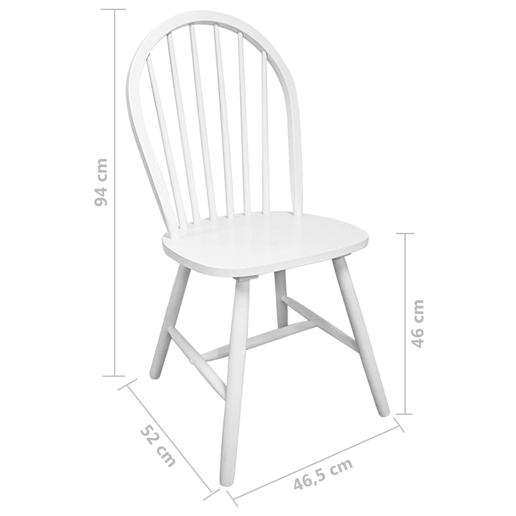 Chair | Set of 2 | White | Rubber wood | Standard | Durable | Chair