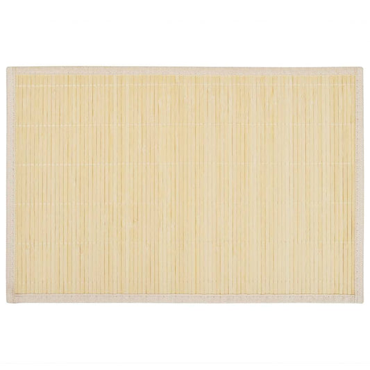 6 Bamboo Placemats 30 x 45 cm Natural