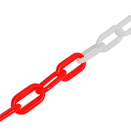 141816 30 m Plastic Warning Chain Red and White