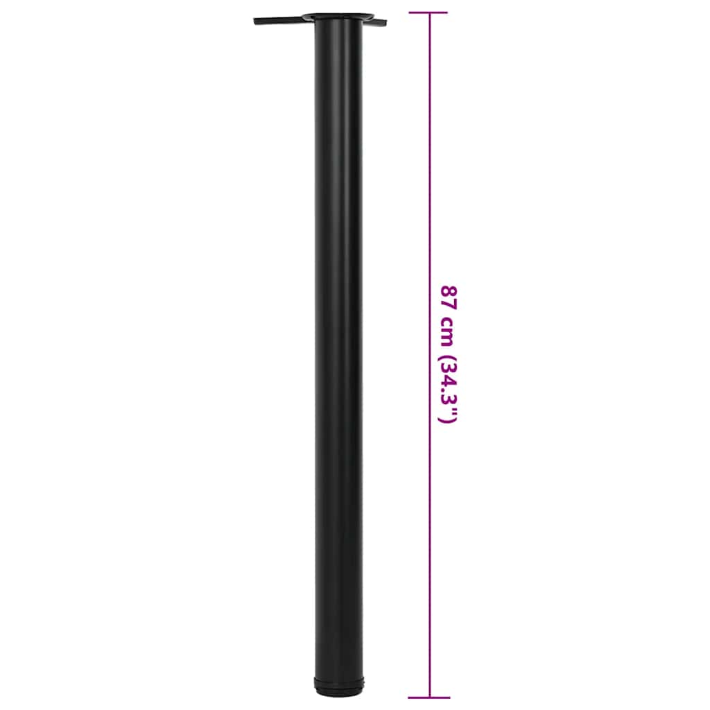 Table Leg Set of 4 Black Iron 34.3 in height Adjustable Feet