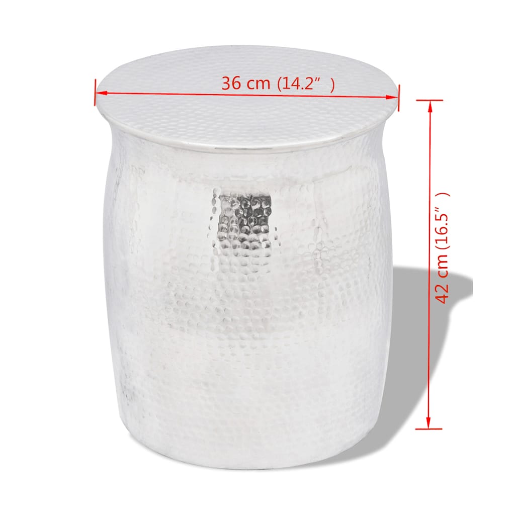 Side Table | Silver | Aluminium | Decorative Inlays