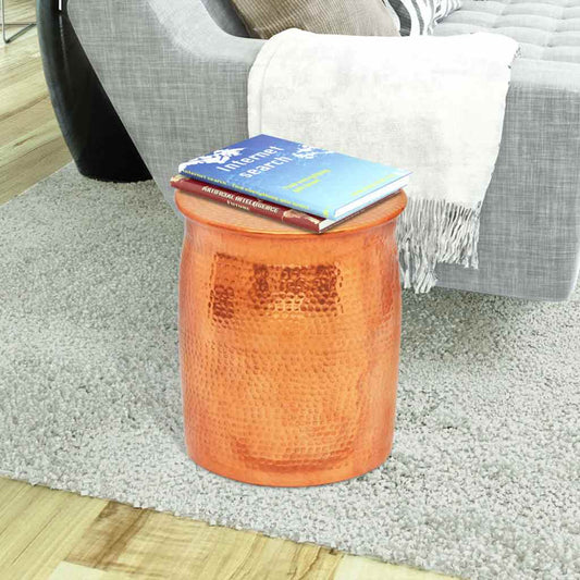 Side Table | Brass Copper | Aluminium | 36 x 42 cm | Decorative Inlays