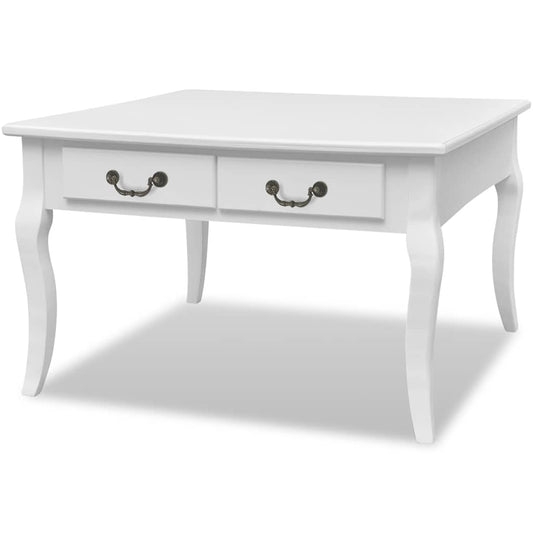 Coffee Table | White | MDF and Pinewood | 80 cm x 80 cm x 50 cm